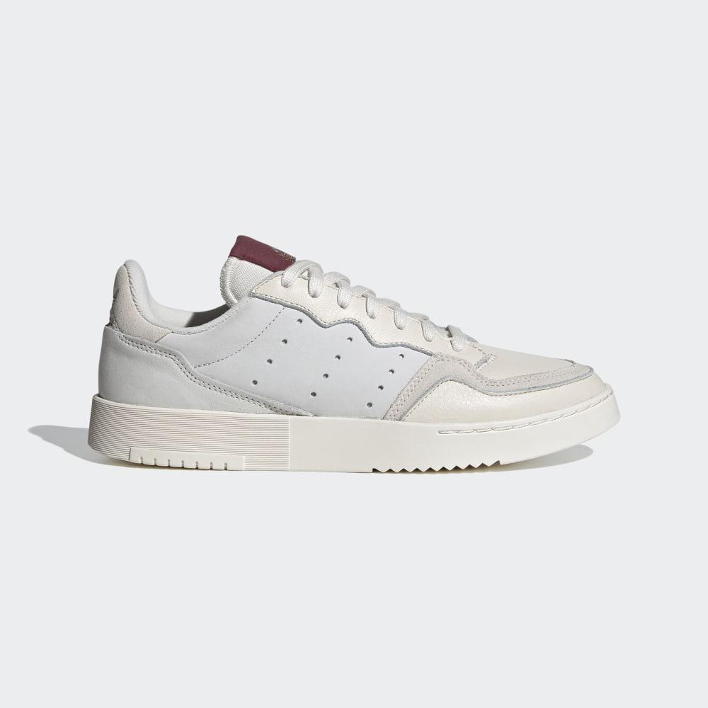 Adidas Women's Supercourt Originals Shoes White/Burgundy Ireland EF5868